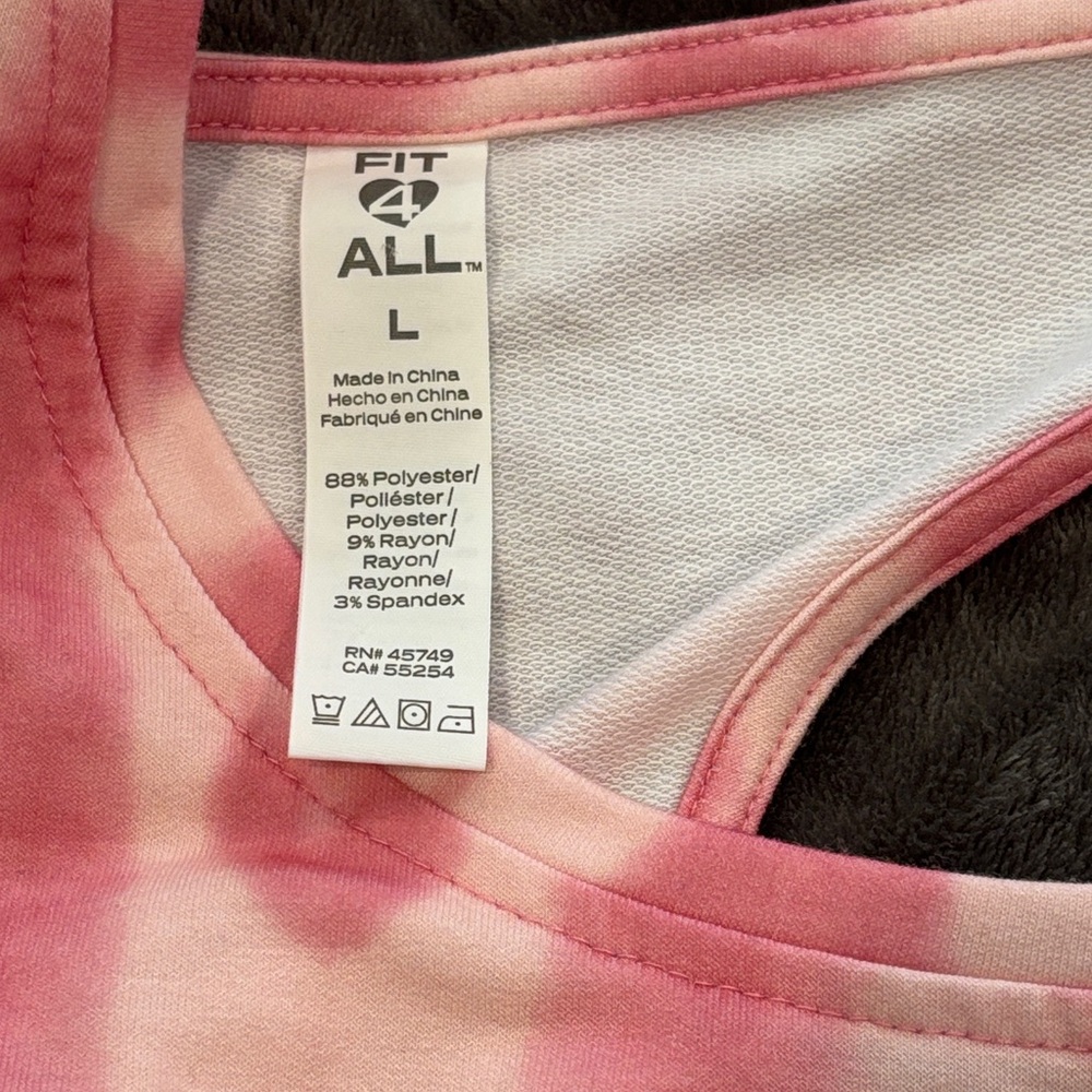 Pink Tie-Dye Long Sleeve Top with cross over straps and peekaboo hole in back - Picture 10 of 11